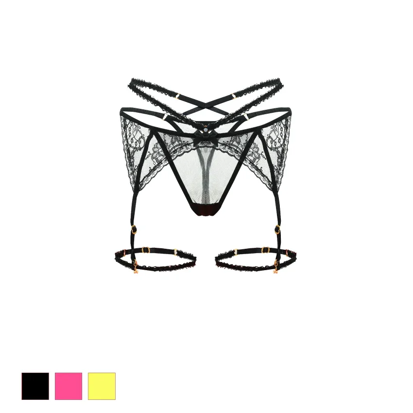 30%OFF Lace Mesh Garter All-In-One Thong