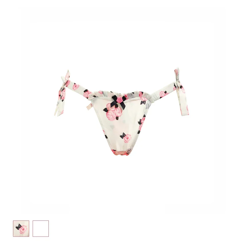 30%OFF Thong With Bowknots