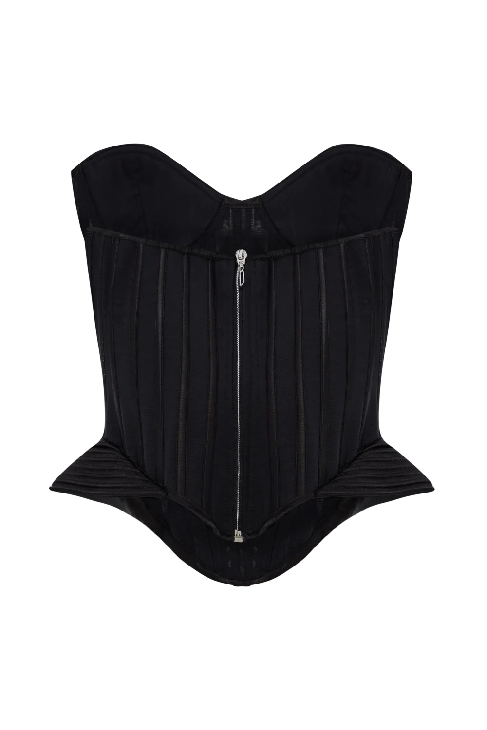 Black Structural Satin Corset - 2
