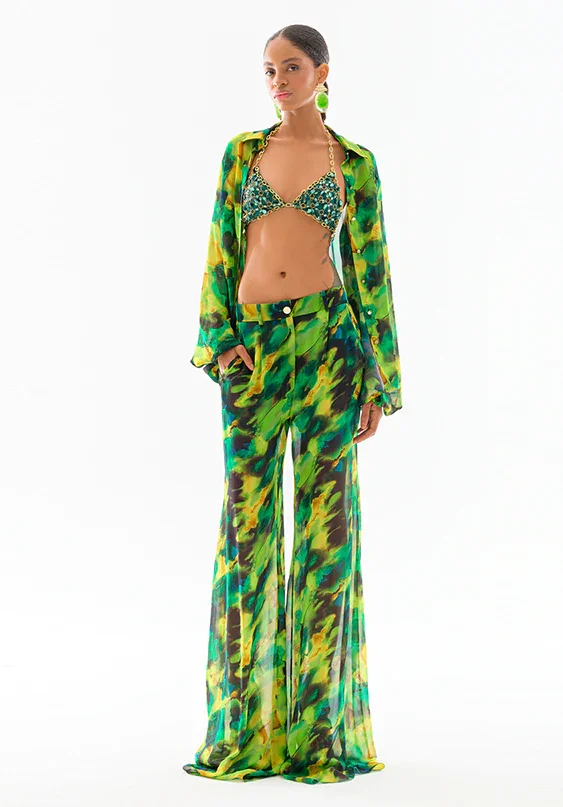 Patterned Chiffon Shirt