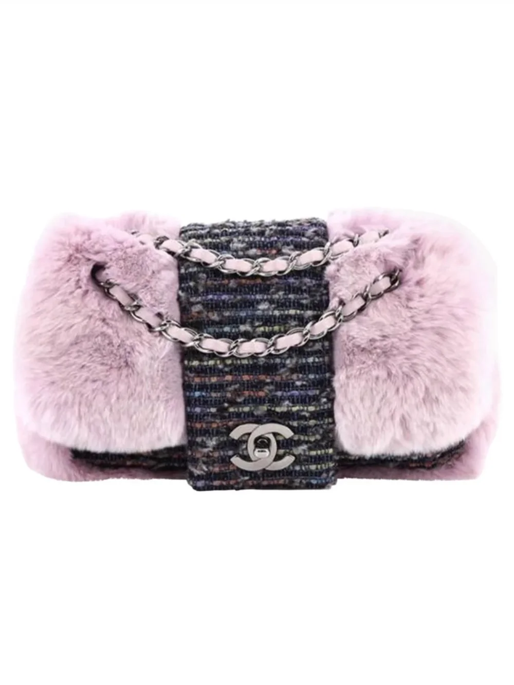 Chanel Fantasy Fur and Tweed Mini Classic Flap Bag