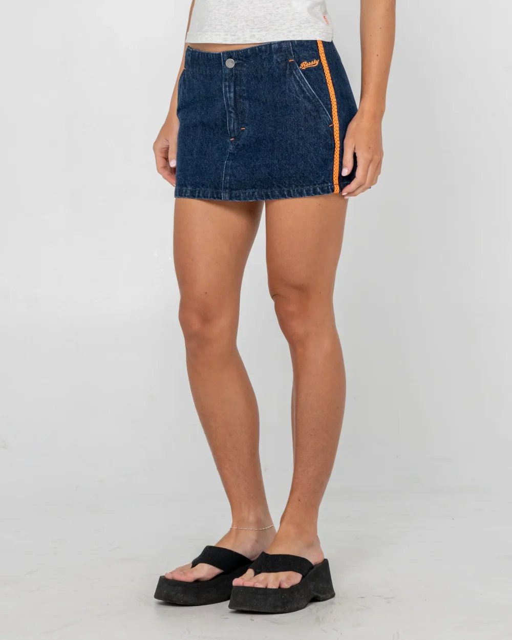 Webber Denim Low Rise Micro Mini Skirt