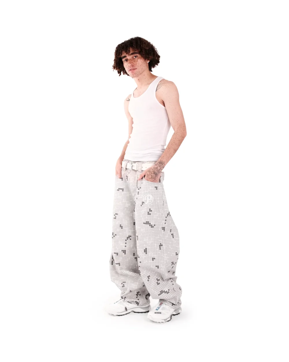 GREY DOT BONKERS DENIM - 5