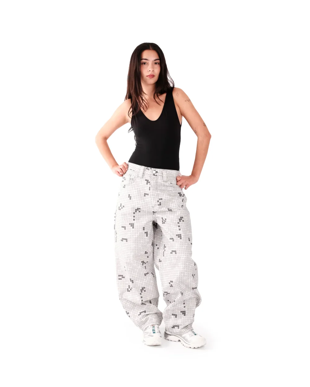 GREY DOT BONKERS DENIM - 4