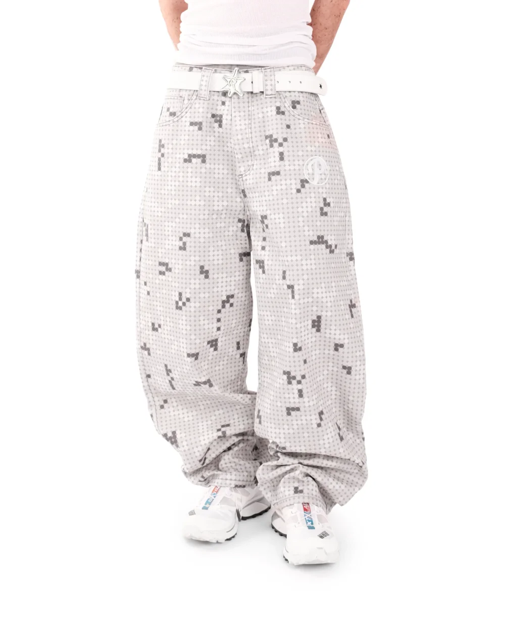 GREY DOT BONKERS DENIM - 2