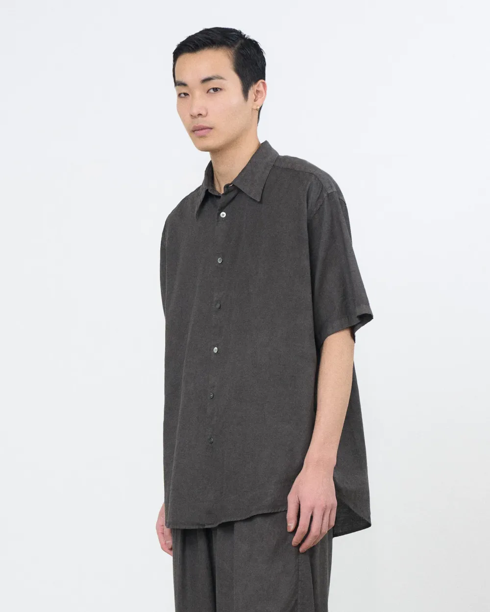 Cotton Silk Twill Garment-Dyed Loosed Shirt - 2