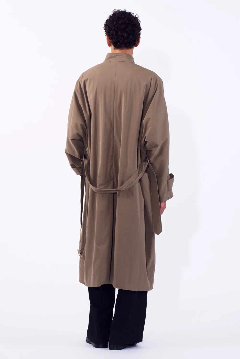 Cotton Nylon Vintage Twill Stand Collar Over Coat - 5