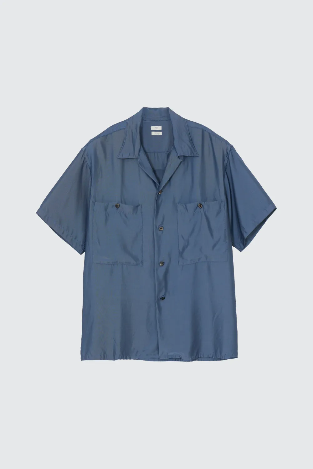 Cupro Polyester Washable Twill Open Collar Shirt