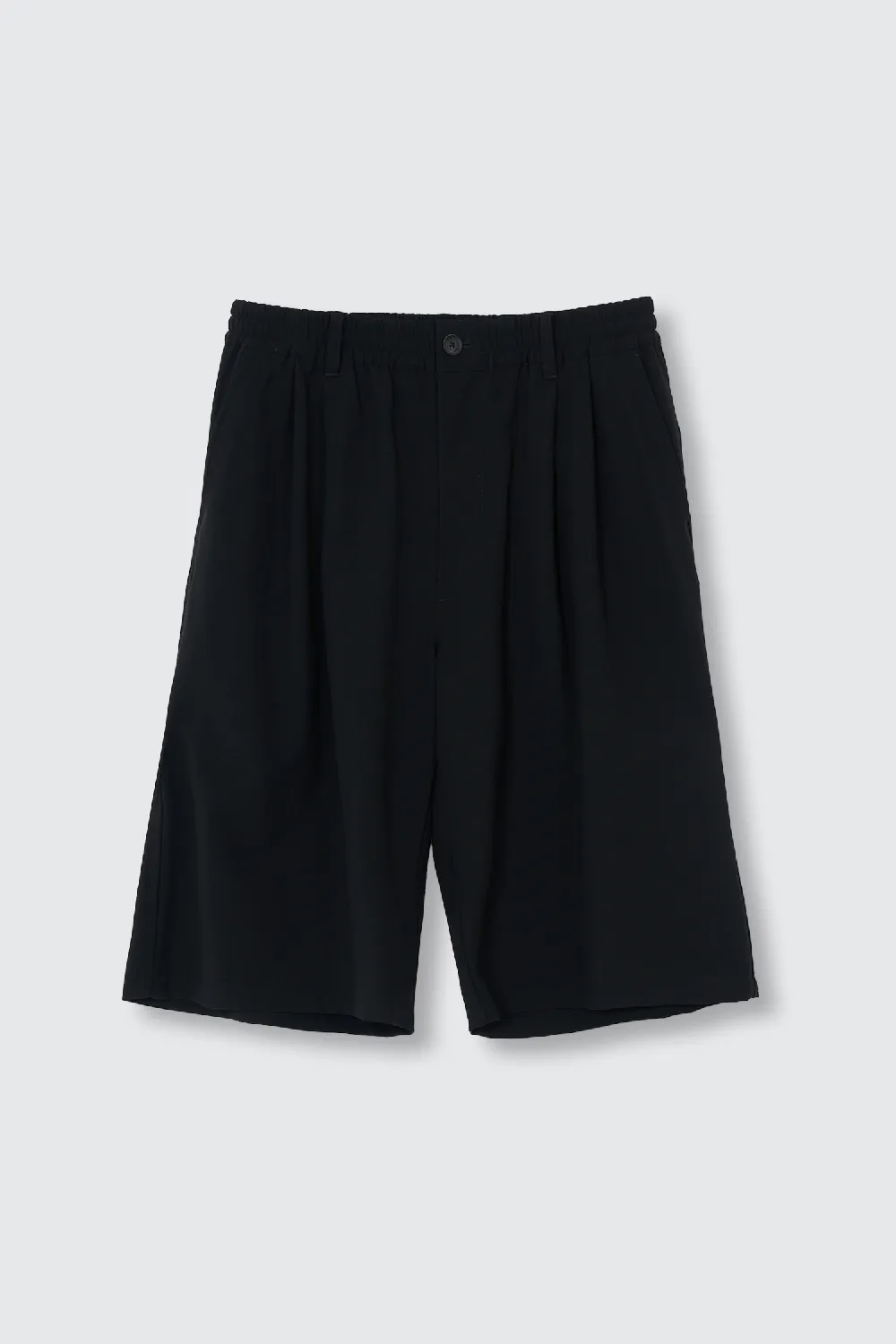 Exclusive Wool Washer Tropical 2pleated Easy Wide Shorts