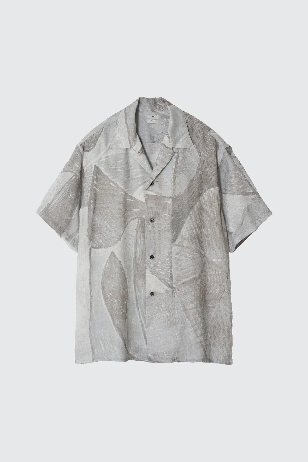 Printed Tencell Twill Open Collar Shirt