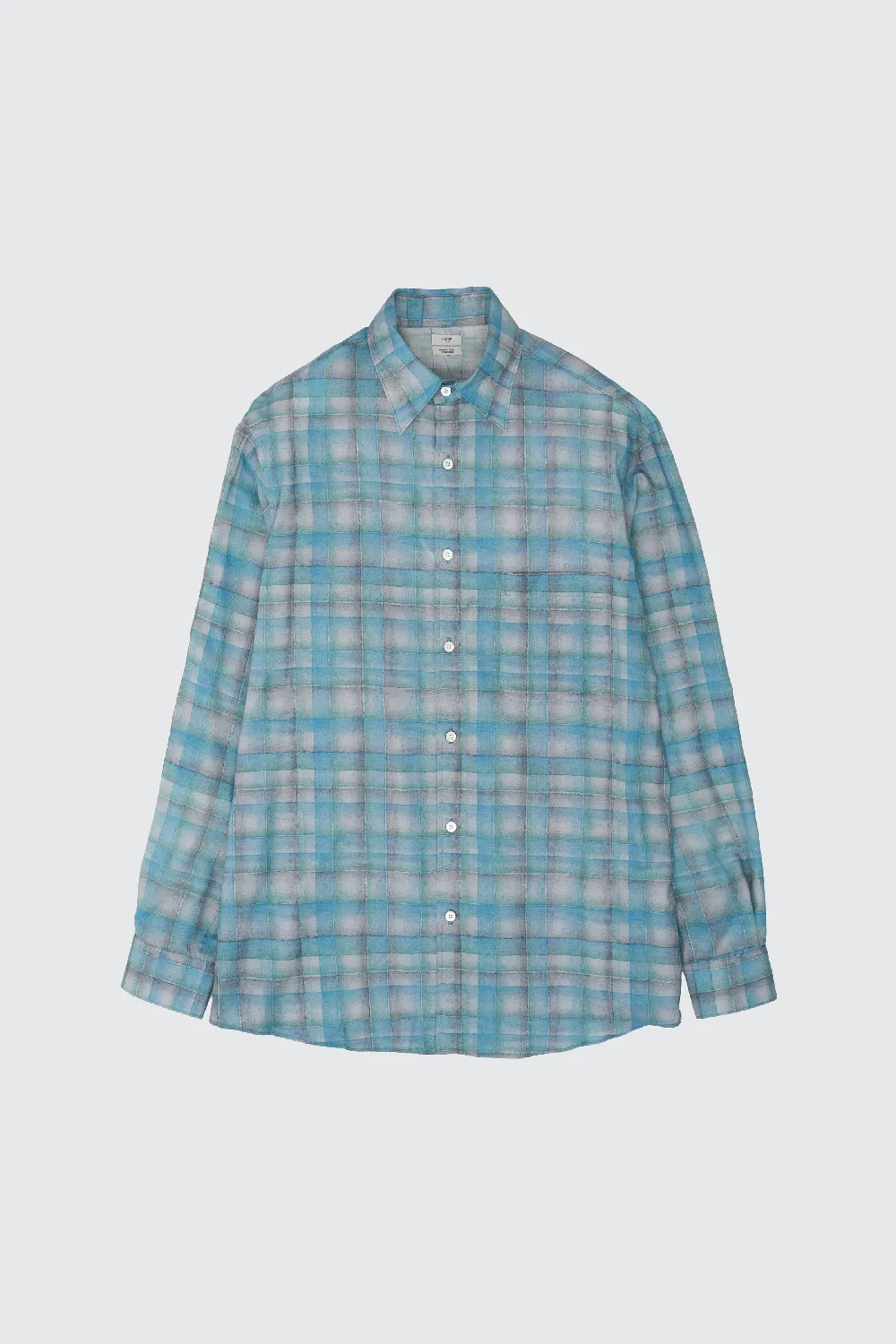 Printed Plaid Cotton Silk Twill Shirt