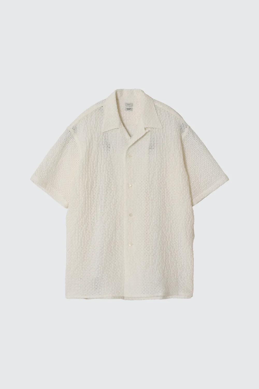 Embroidery Lyocell Ramie Lawn Open Collar Shirt
