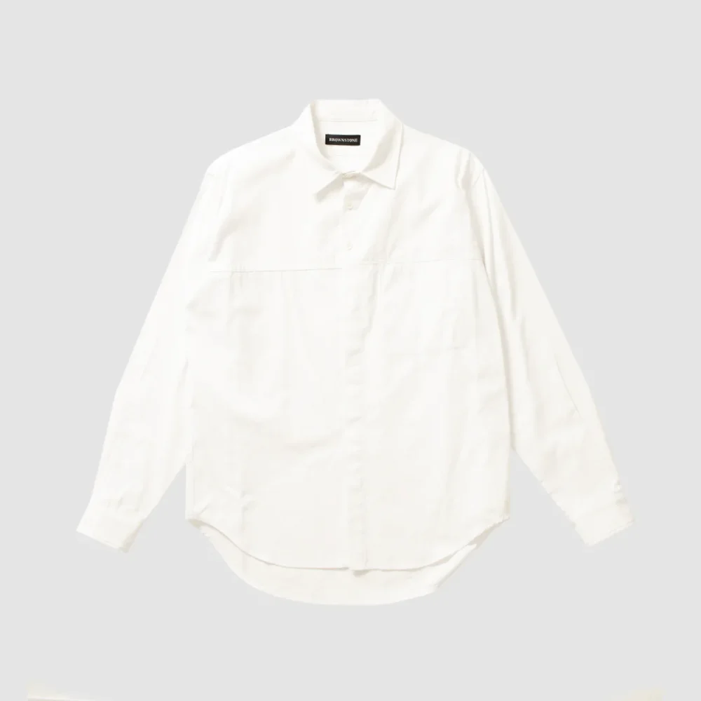 Paneled Button Down Shirt - White