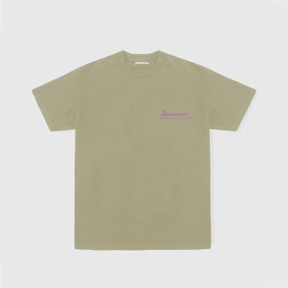Embroidered Cut & Sew Readymade Tee 01 - Stone