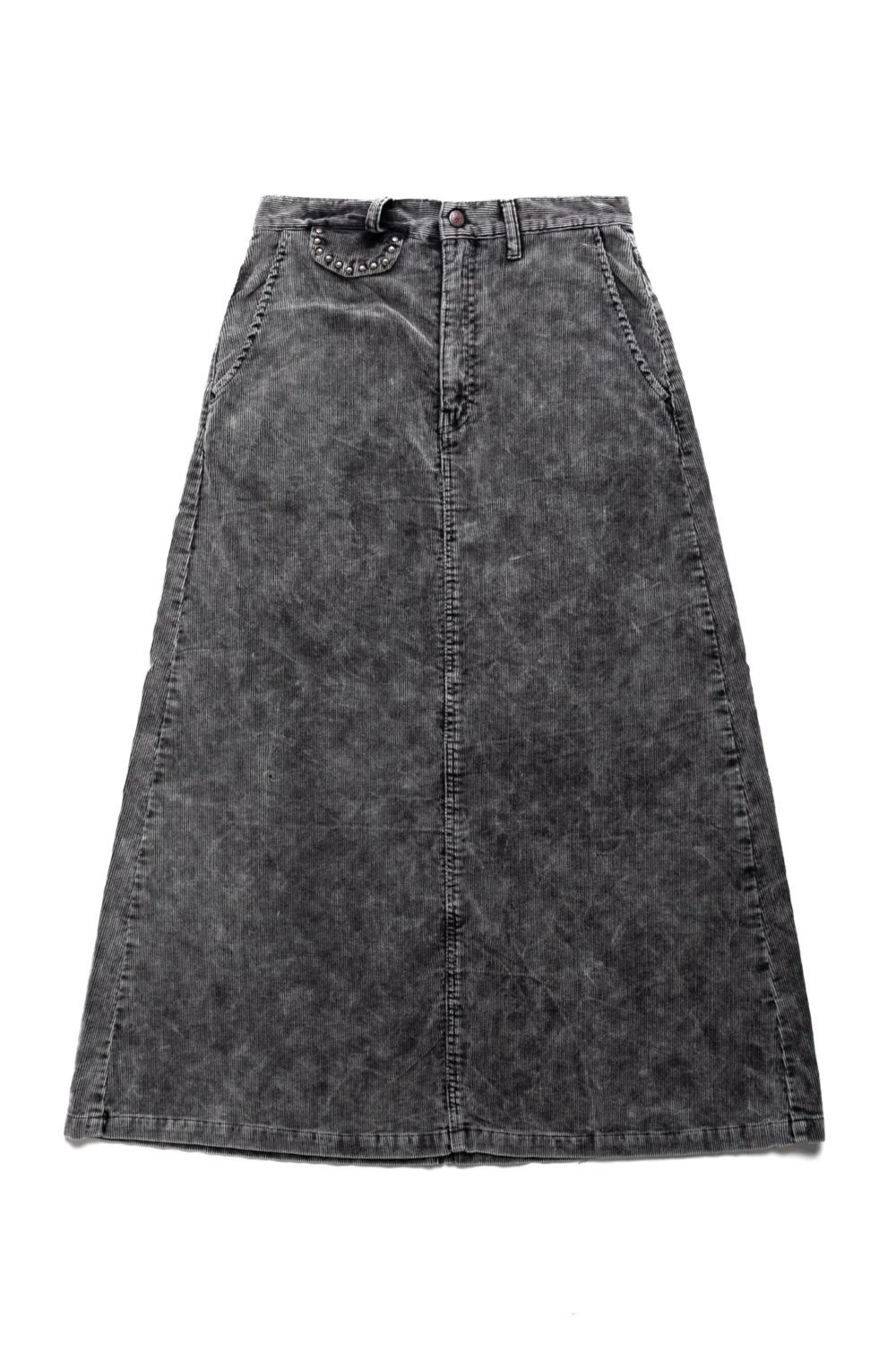 14W Corduroy BOOGIE-DAY High Waisted Maxi Skirt (Dirty Dyed)