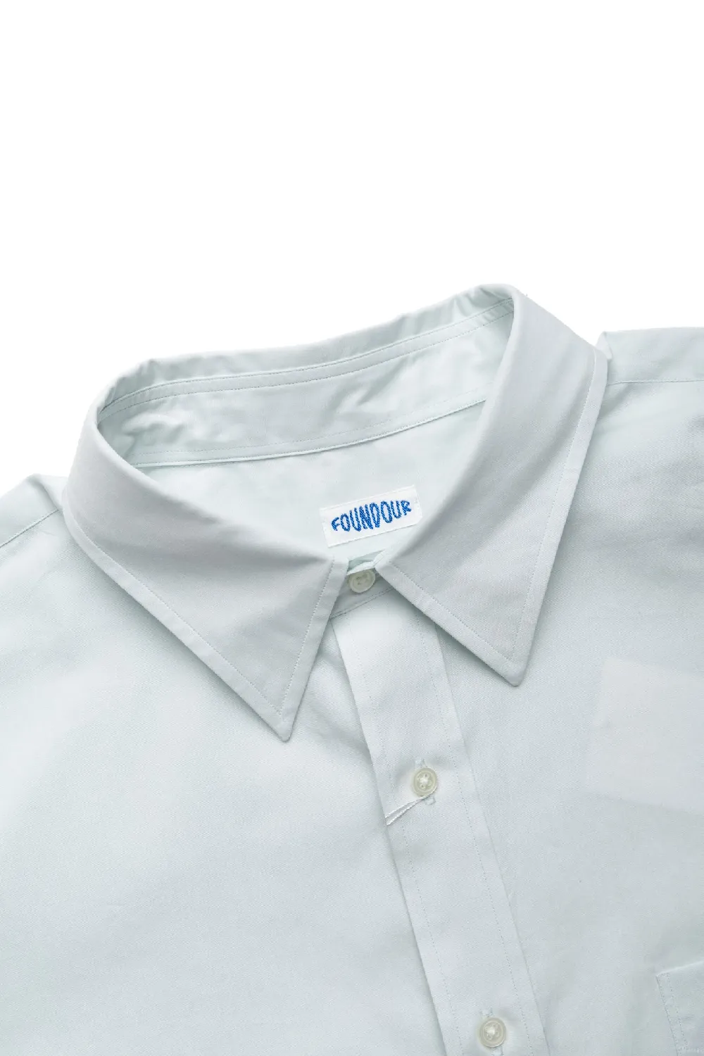 Cotton Broad Regular Collar Shirt - Sax - 5