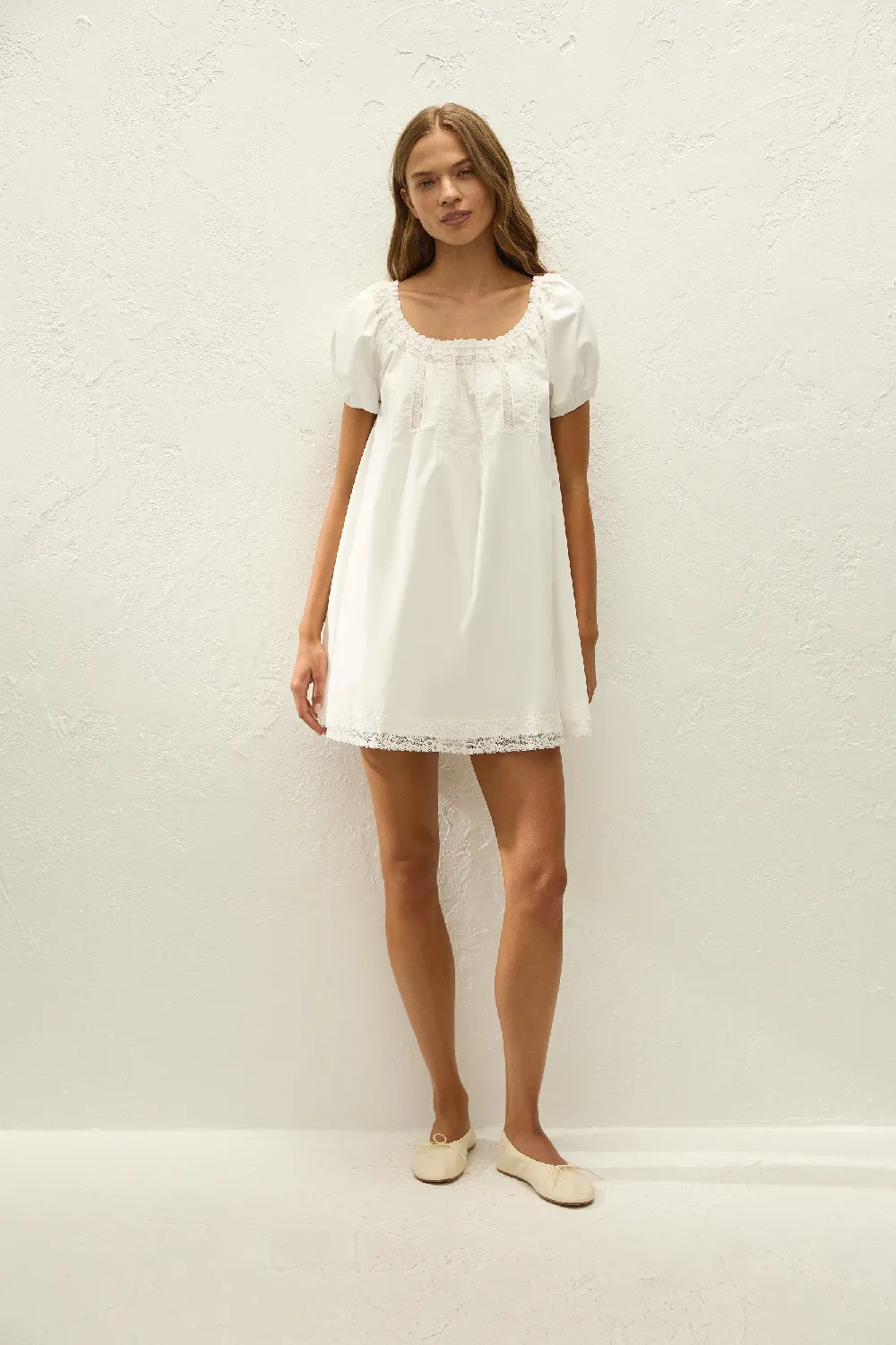 Galle Mini Dress Ixora Lace White
