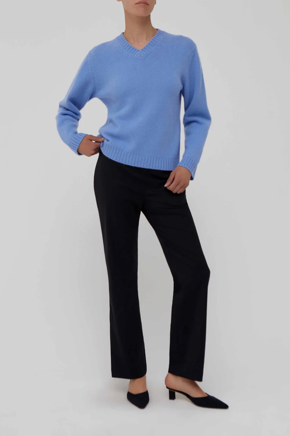 Nevia Cashmere Sweater in Light Blue