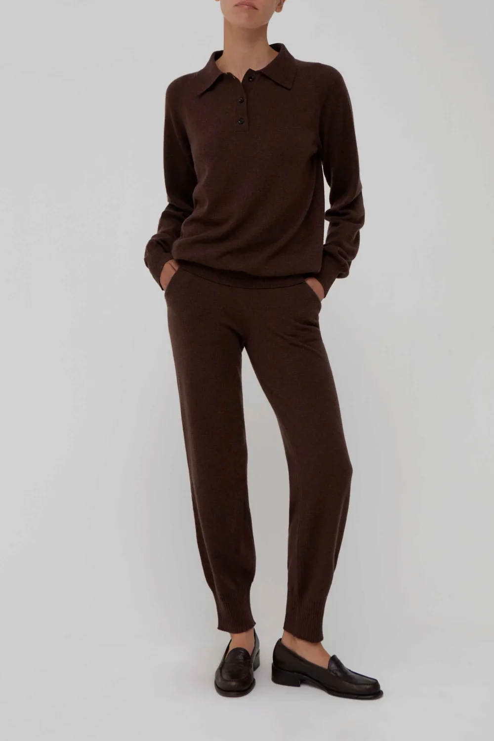 Heritage Travel Cashmere Polo in Brown