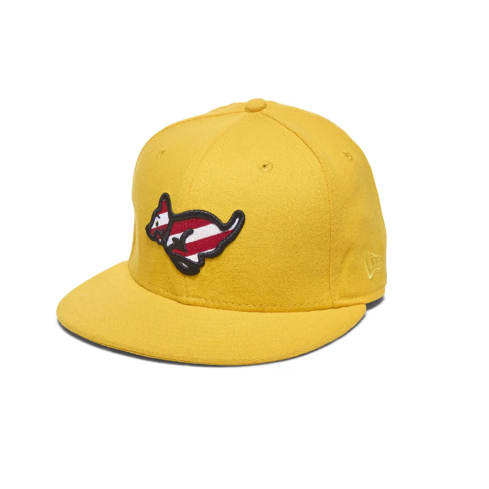 'Running Pup' Yellow Fitted Cap