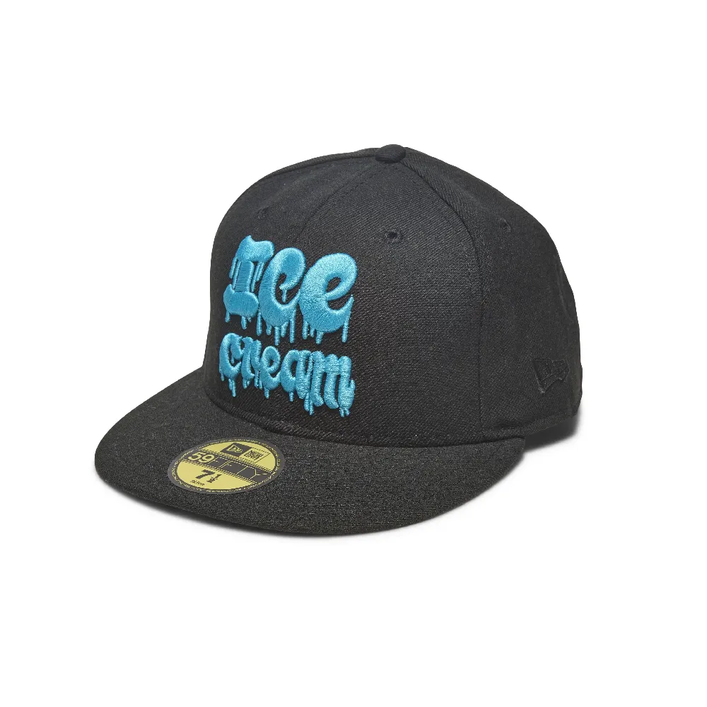 ‘Drip Logo’ Black Fitted Cap