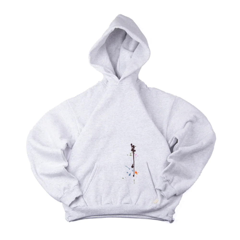 Paint-Splatter Hoodie "Heather Grey"