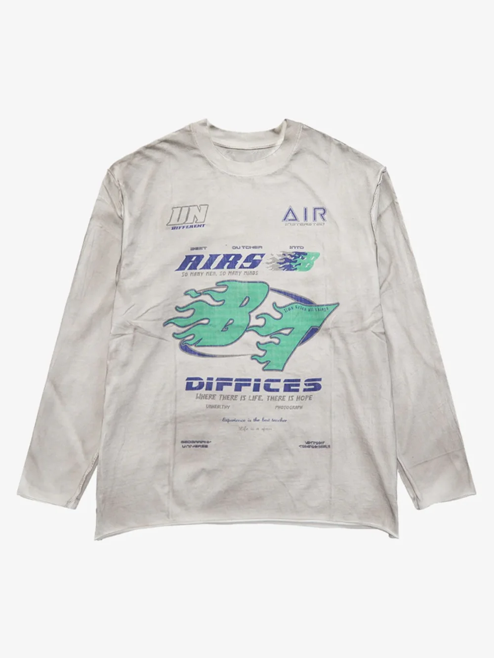 Thesupermade Washed Edge Long Sleeve T-Shirt - 2