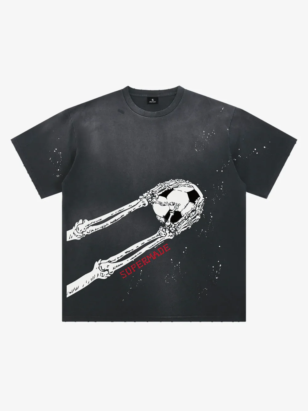 Skull Goalkeeper Splatter Graphic T-Shirt