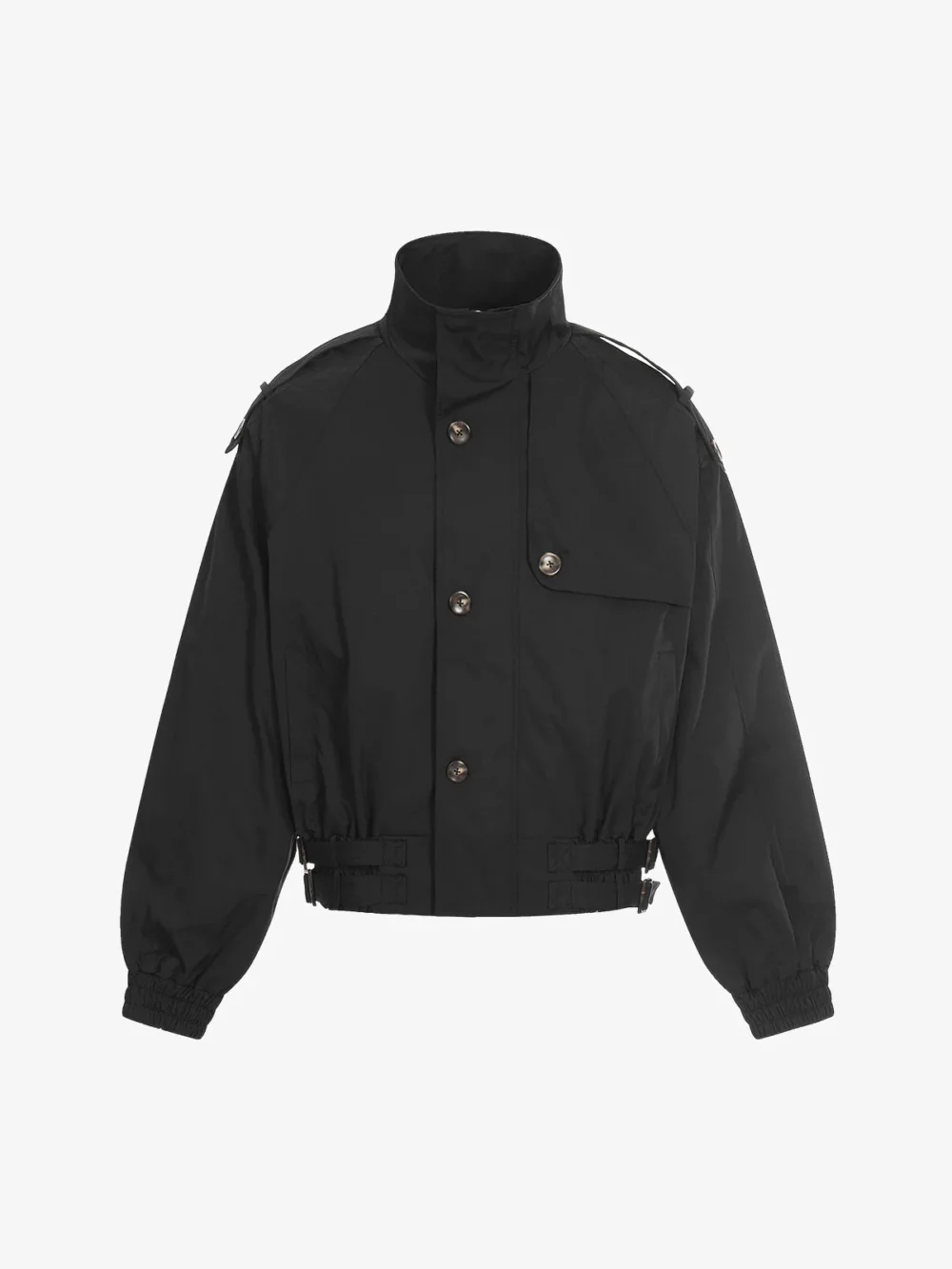 High Neck Belted Utility Cropped Jacket - 2
