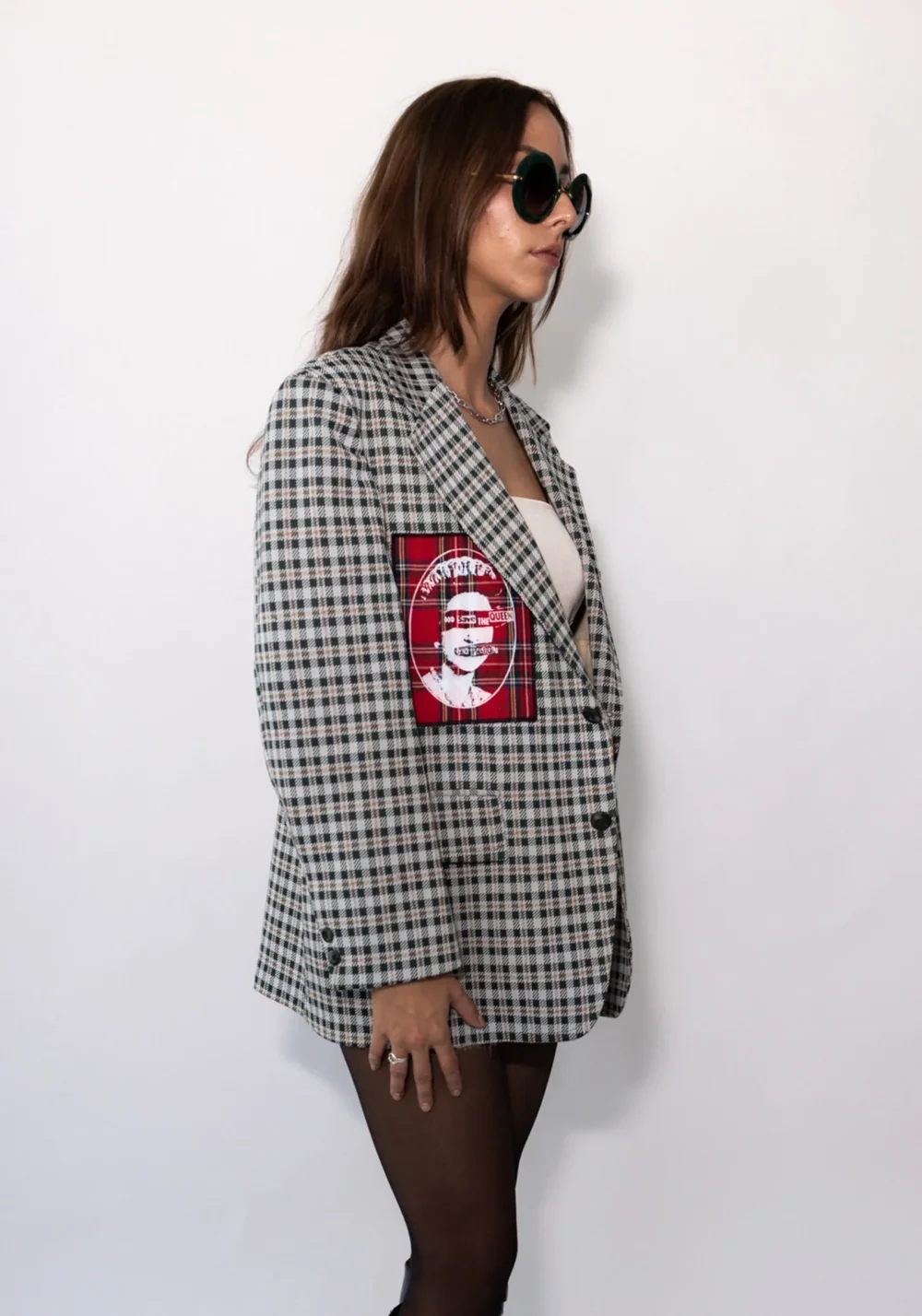 Green Plaid Devo Blazer - 3