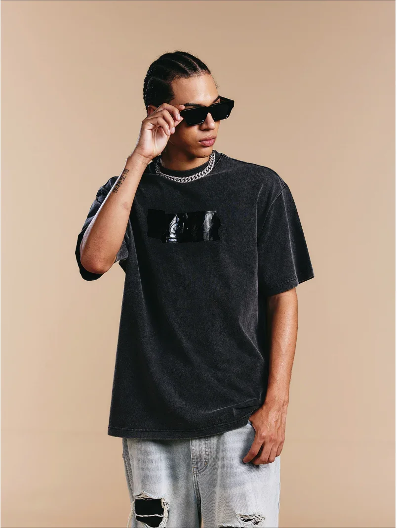 1807 × LABT Imitation Tape Embossed Print Tee