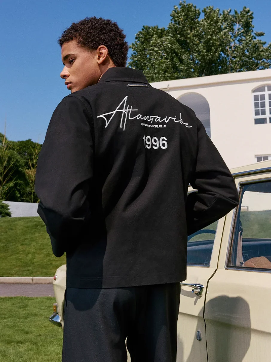 Harsh and Cruel Handwriting Lapel Embroidered Short Jacket