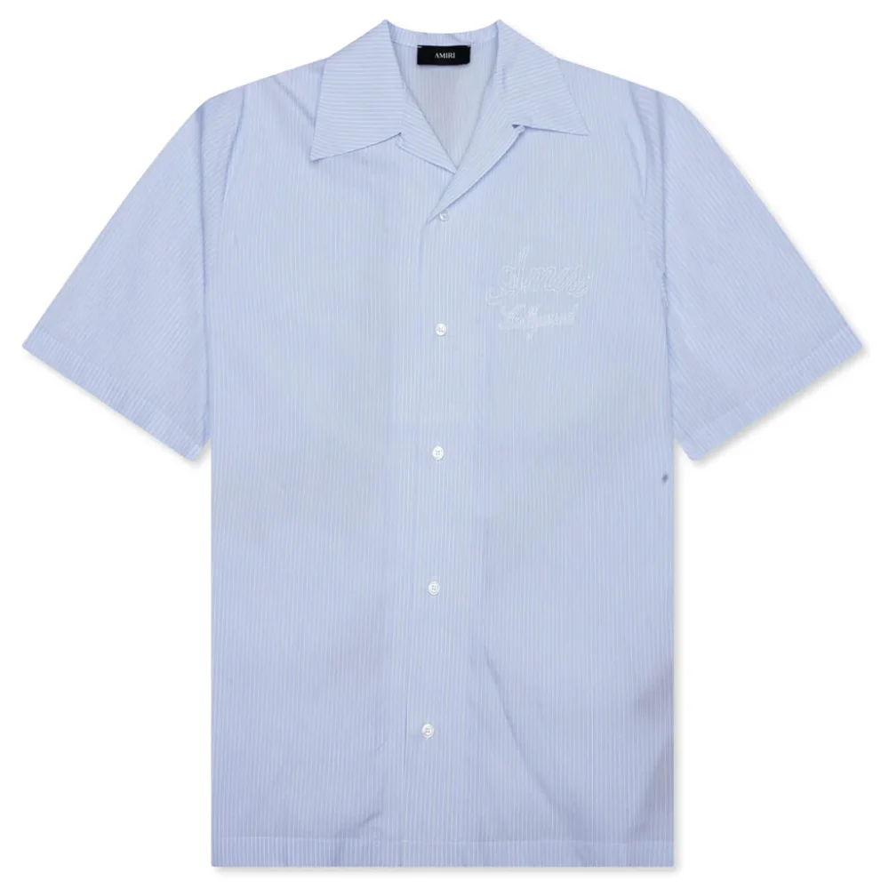 Starburst Poplin Camp Shirt - Ashley Blue