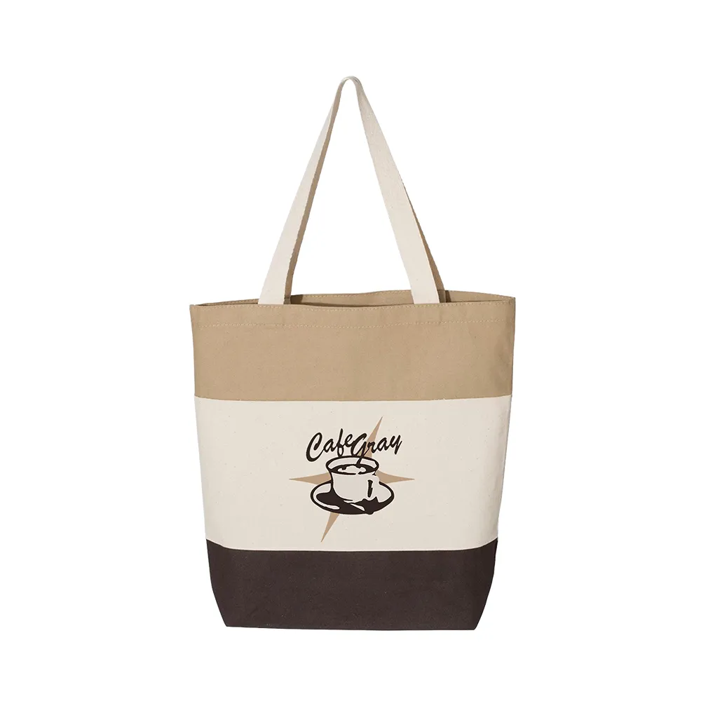 Cafe Gray Striped Weekender Tote