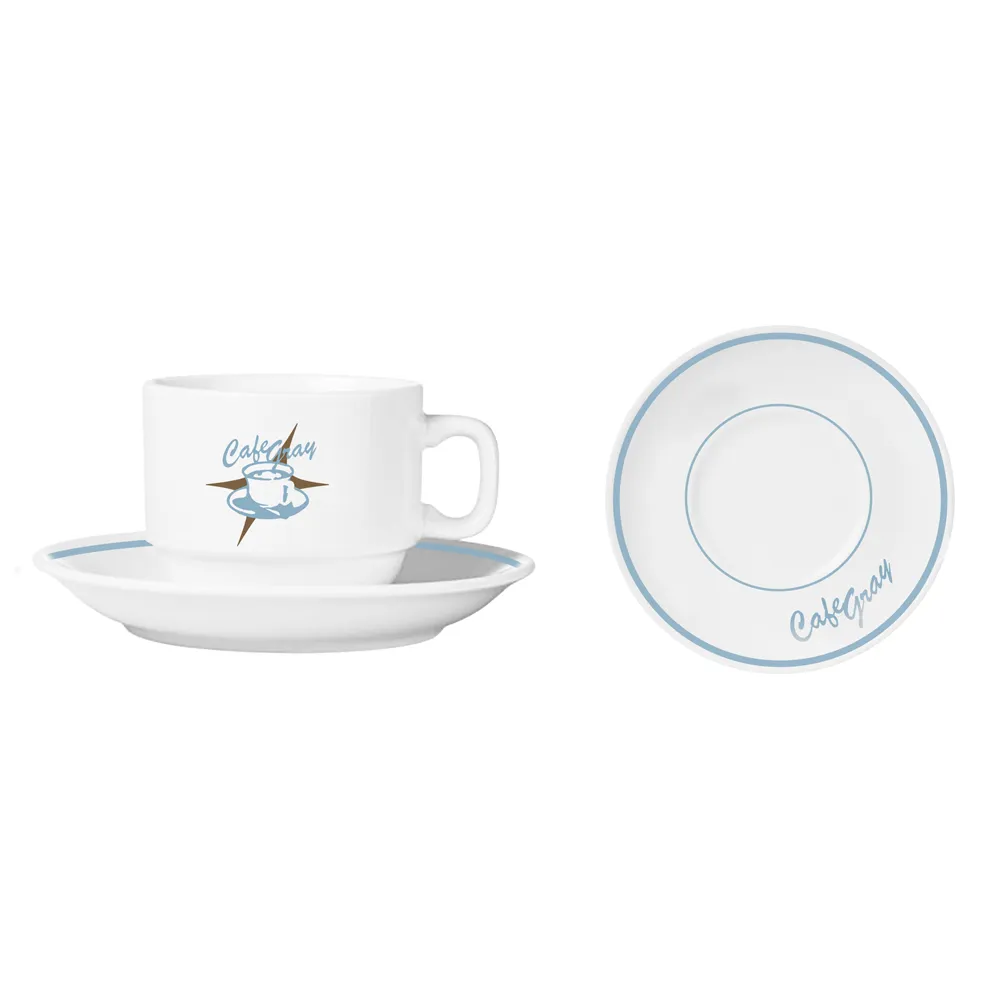 Cafe Gray Diner Cup & Saucer