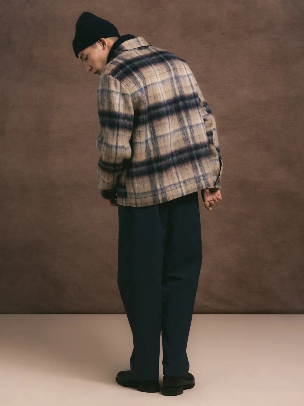 Haston Jacket in Oat Check Brushed Wool - 3
