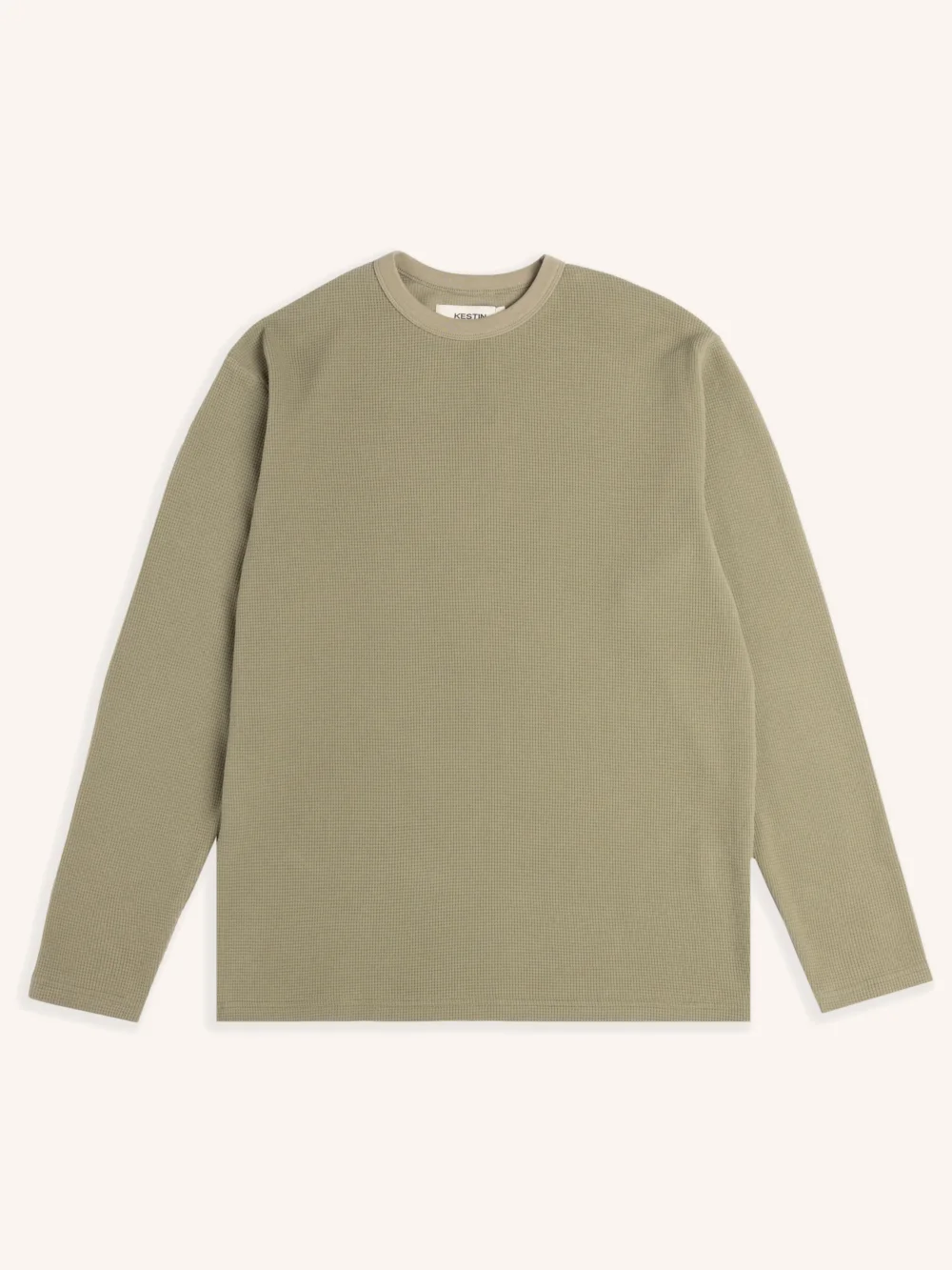 Waternish Long Sleeve Tee in Sage Brushed Waffle