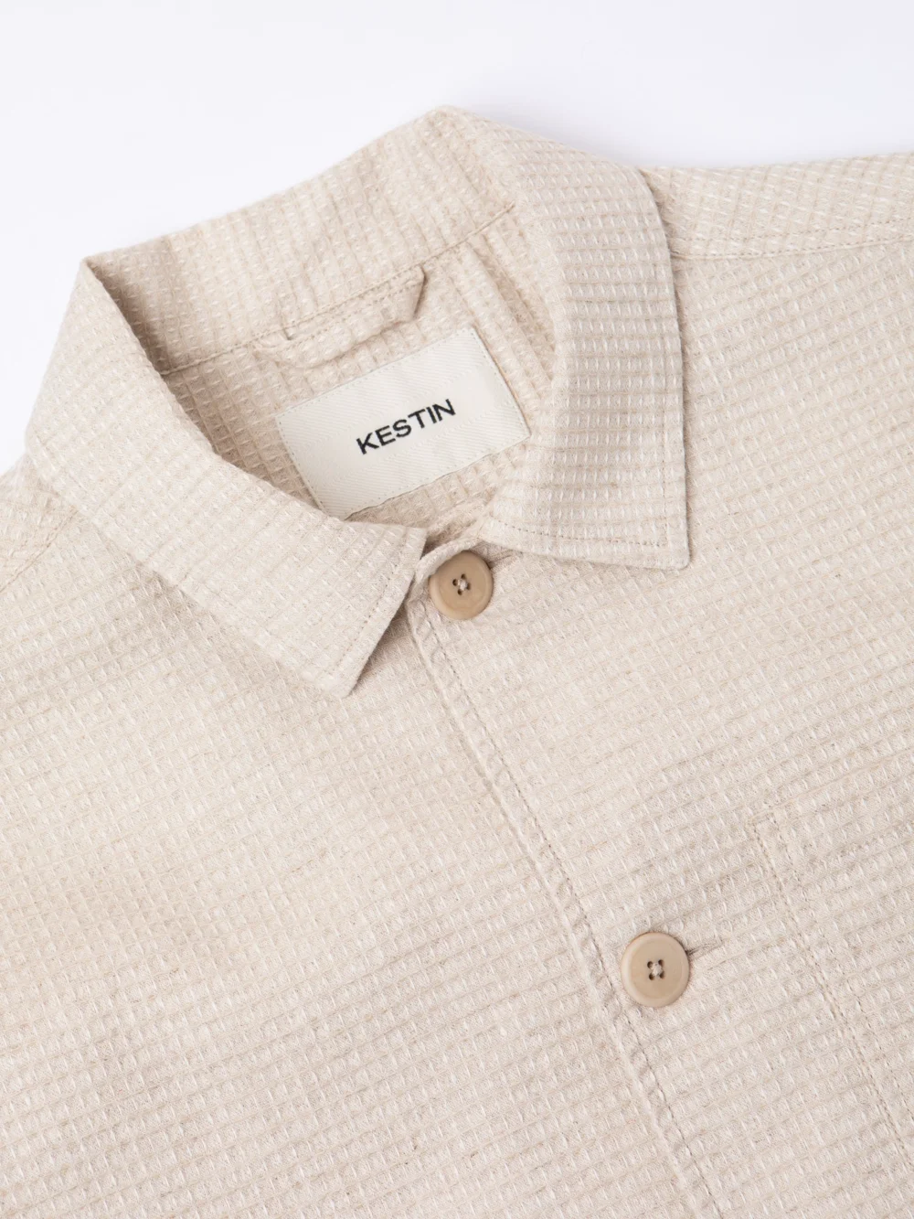 Ormiston Jacket in Ecru Linen Waffle - 4