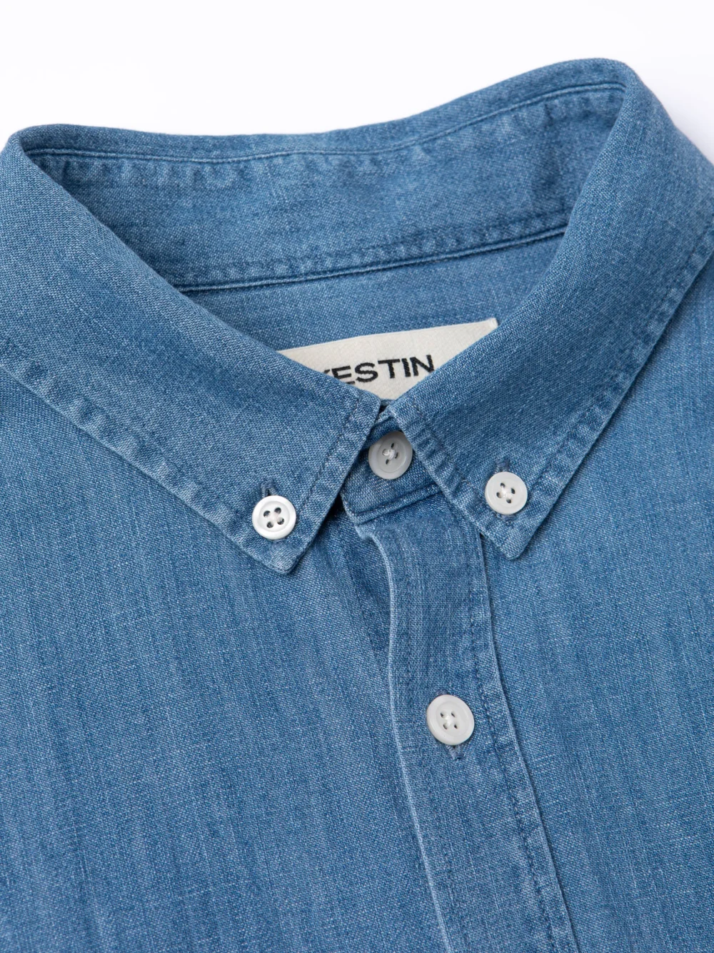 Raeburn Button Down Shirt in Washed Denim - 3