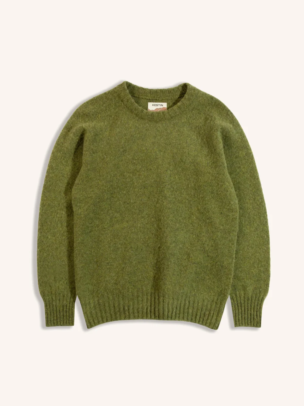 Brushed Shetland Crew in Apple Lambswool