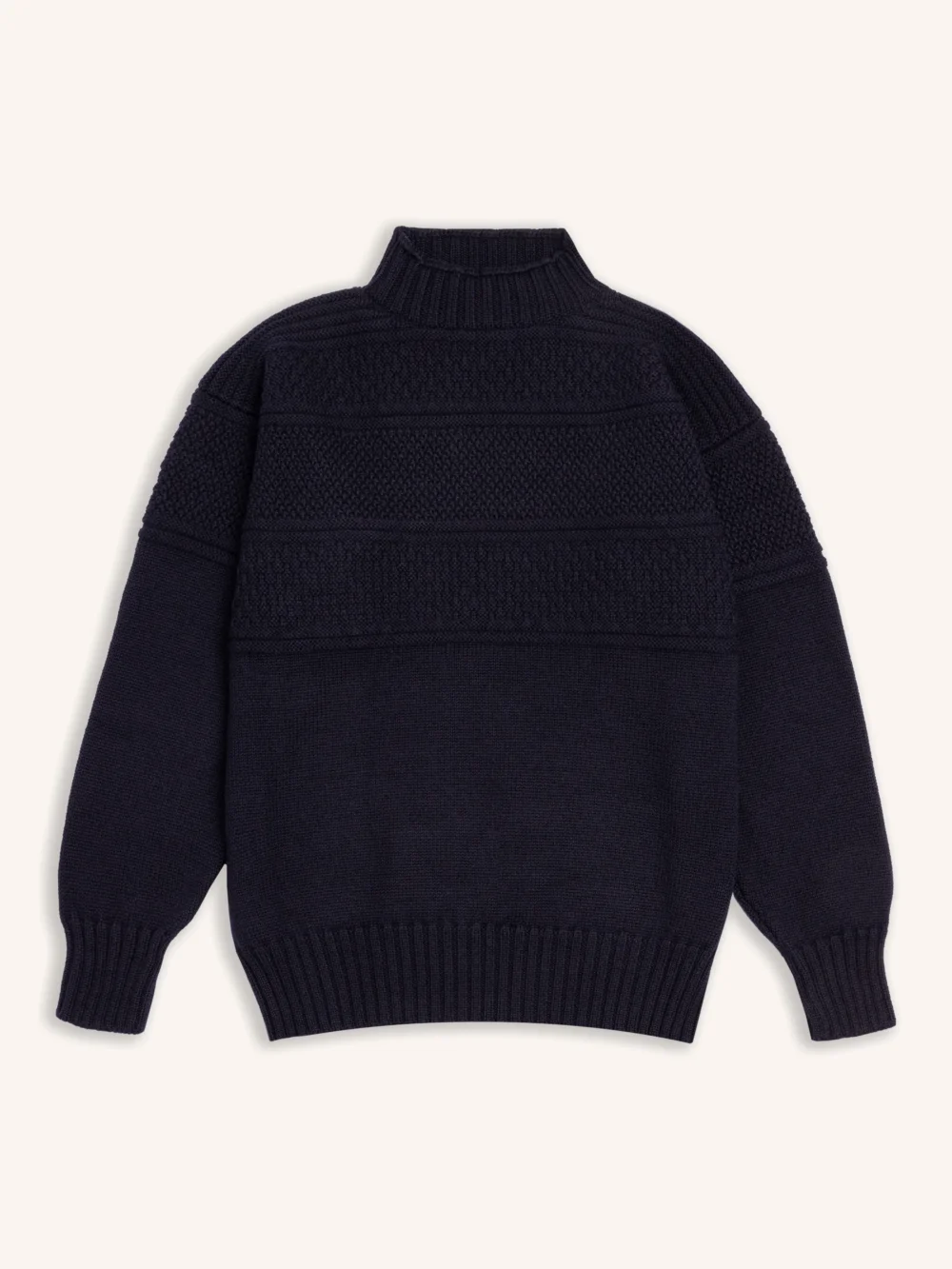 Fife Gansey Knit in Navy Merino Wool