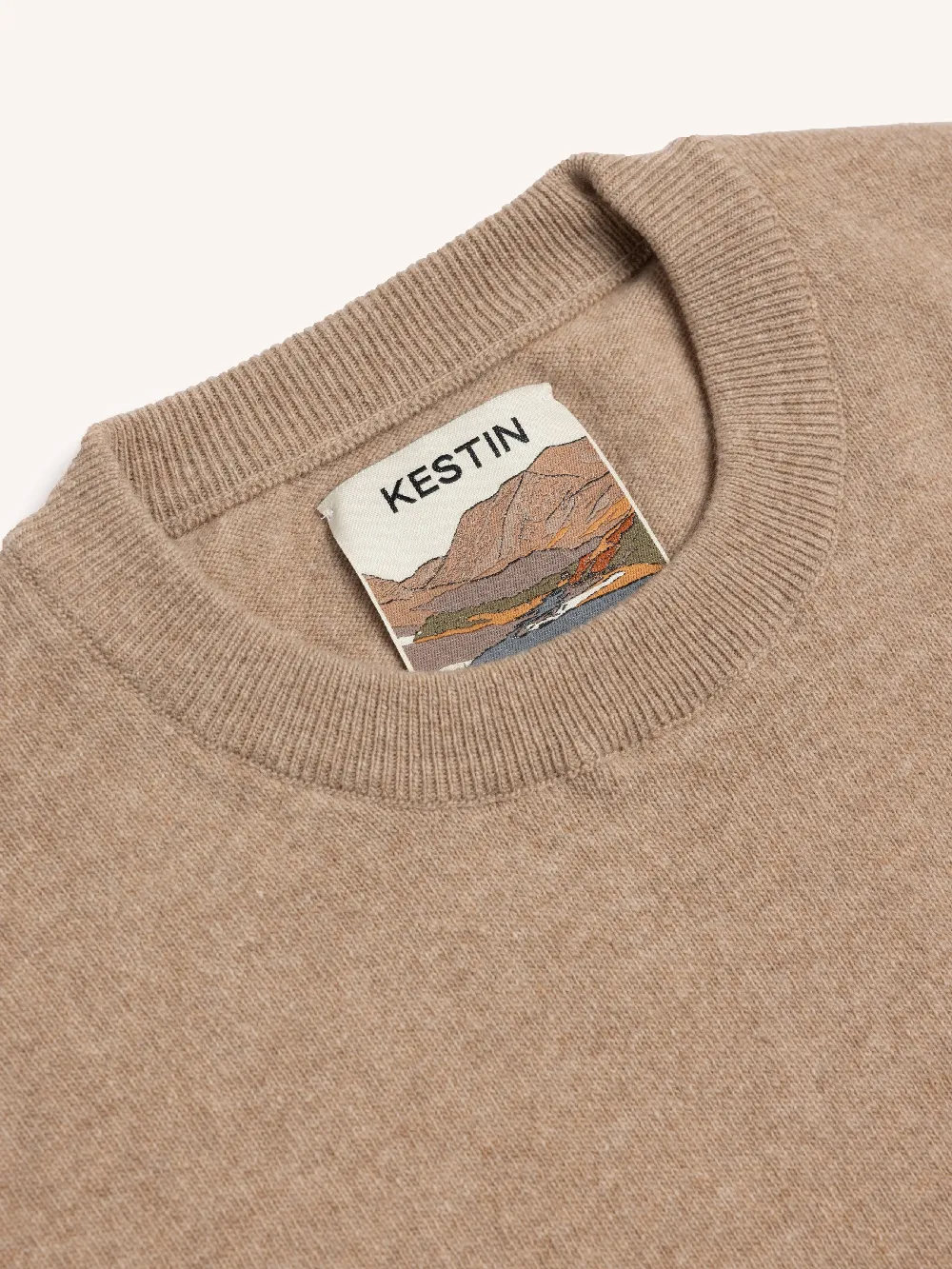 Teviot Crew Neck in Oat Merino Wool & Cashmere - 3
