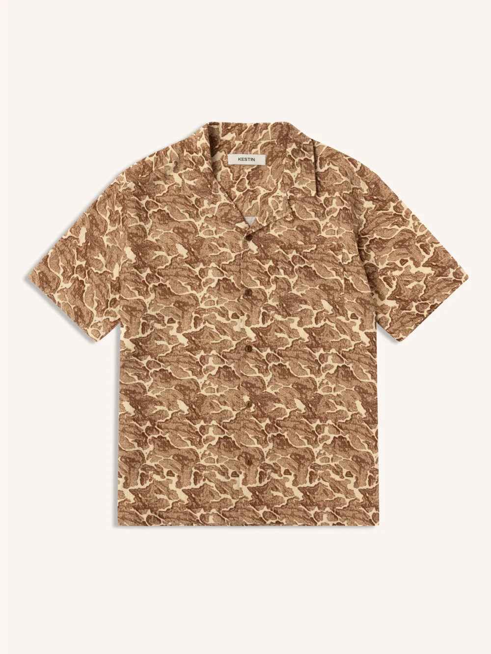 Cramond Shirt in Brown Landscape Print Cotton