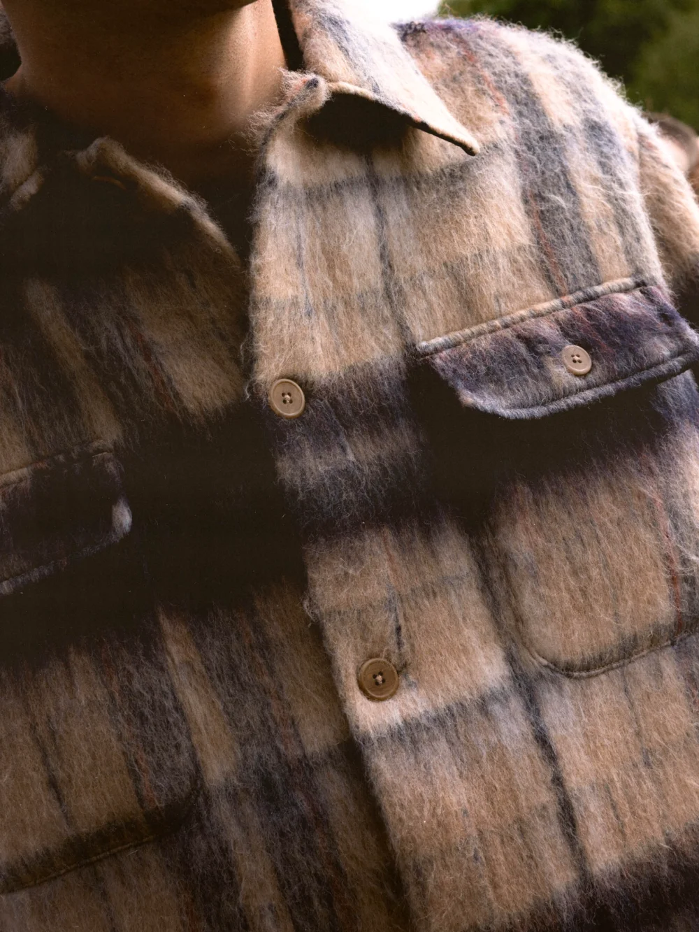 Haston Jacket in Oat Check Brushed Wool - 4