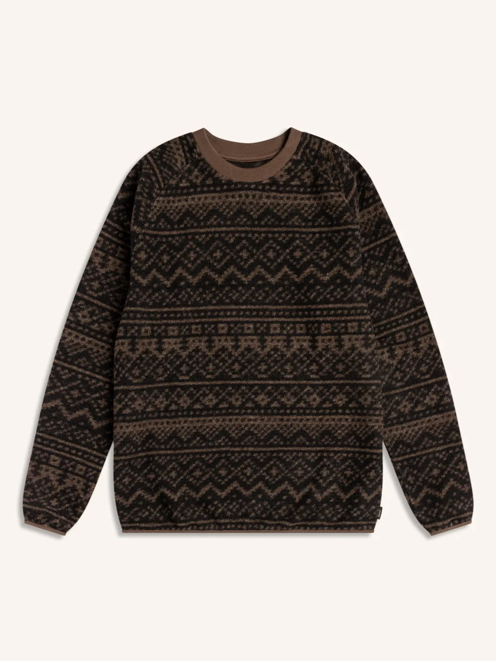 Junction Sweat in Peat / Black Knitted Fairisle