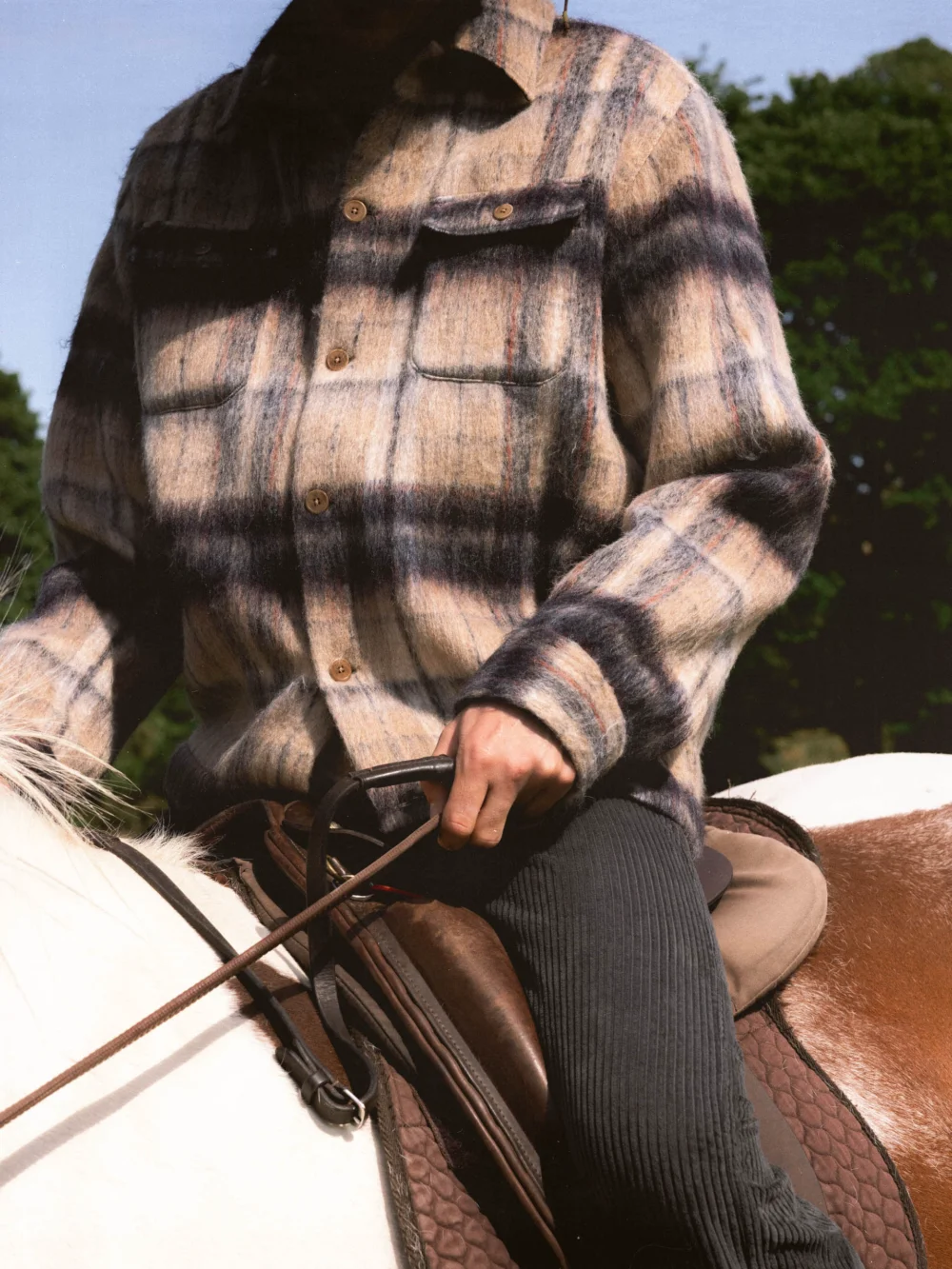 Haston Jacket in Oat Check Brushed Wool - 5