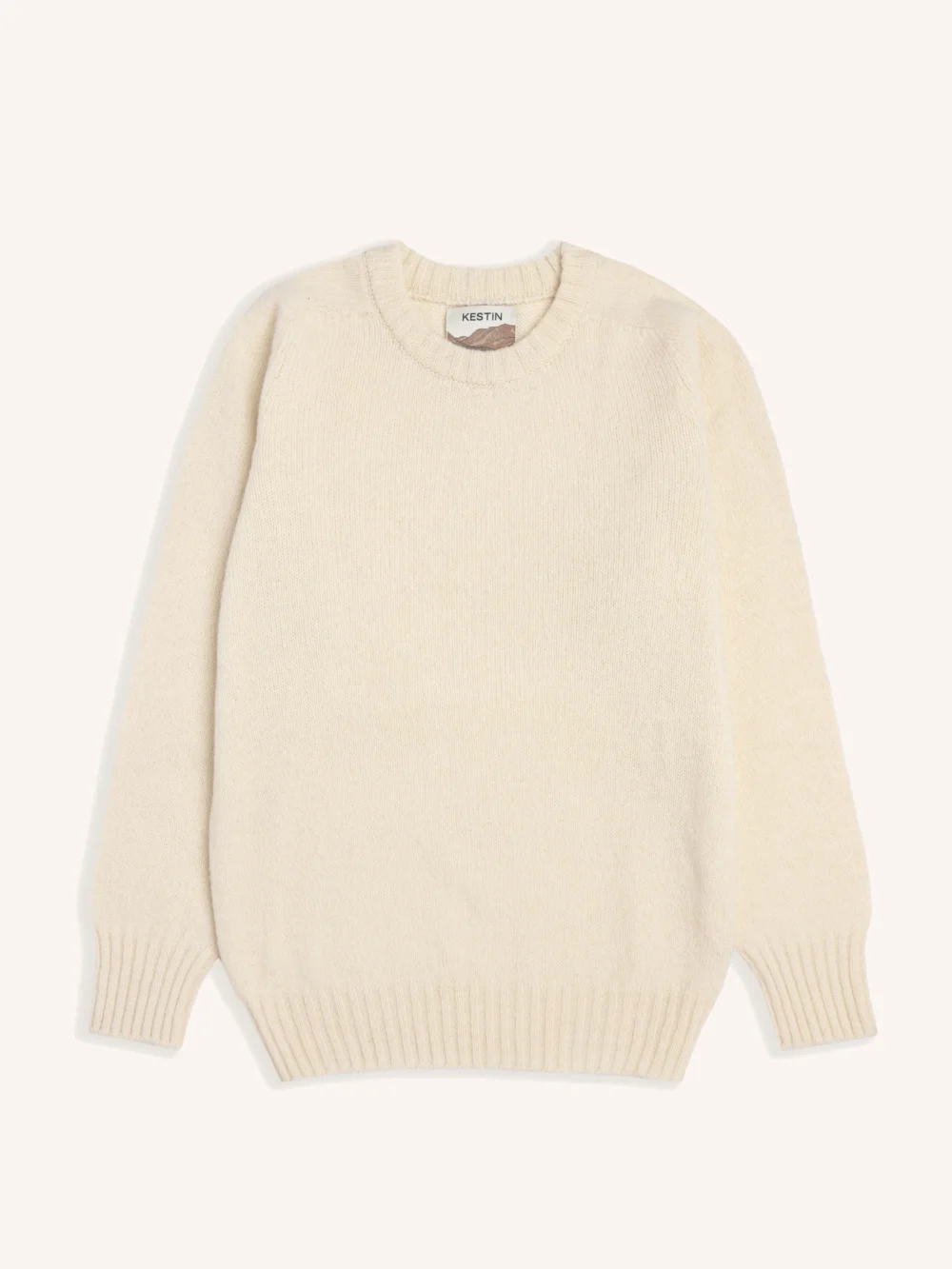 Brushed Shetland Crew in Ecru Lambswool