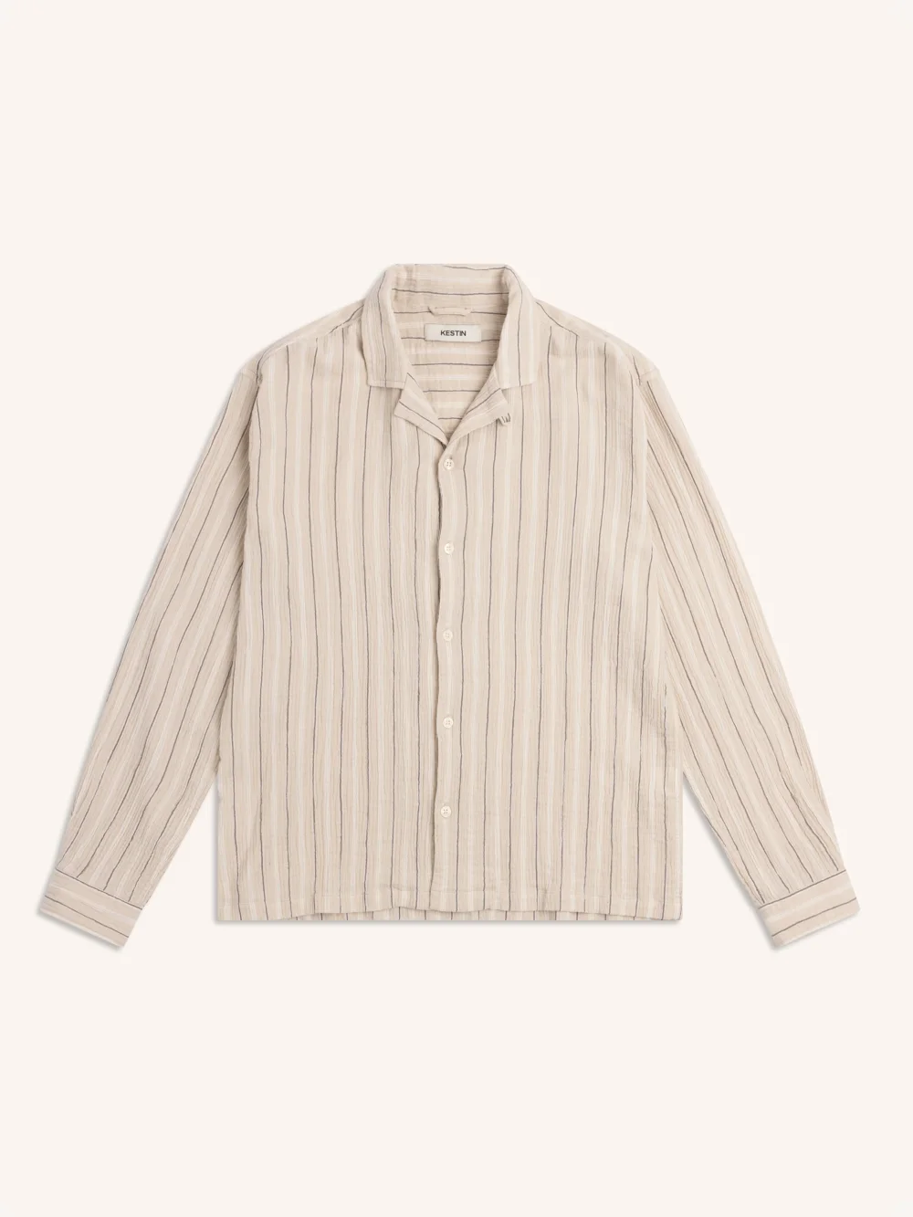 Tain Shirt in Stone Double Weave Seersucker