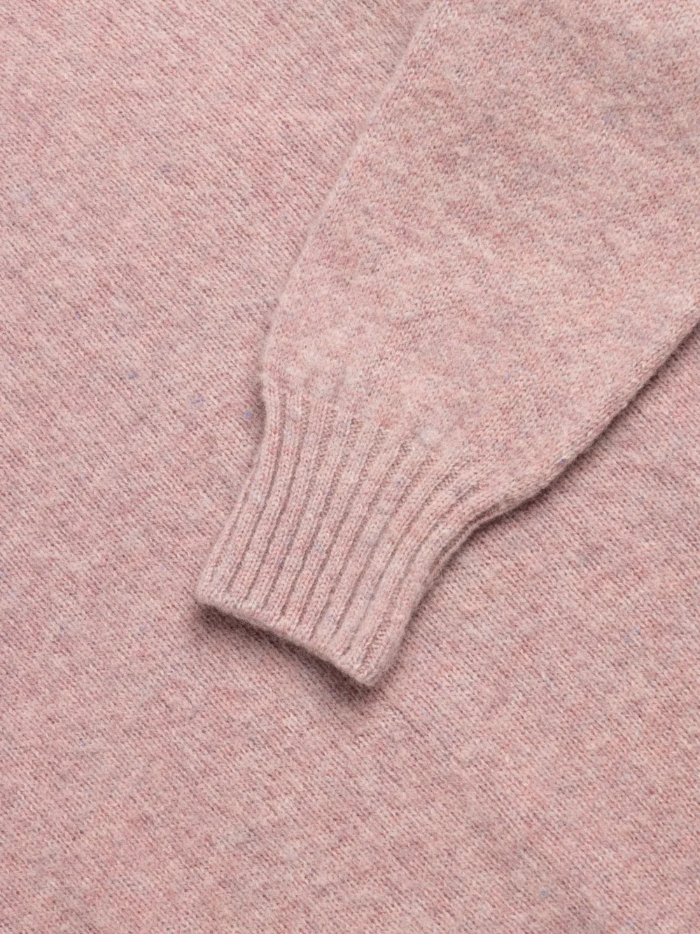 Brushed Shetland Crew in Pale Pink Lambswool - 3