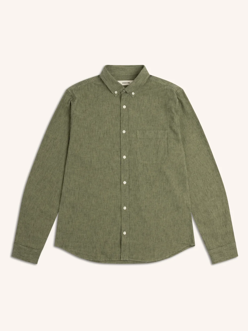 Raeburn Button Down Shirt in Green Linen Blend